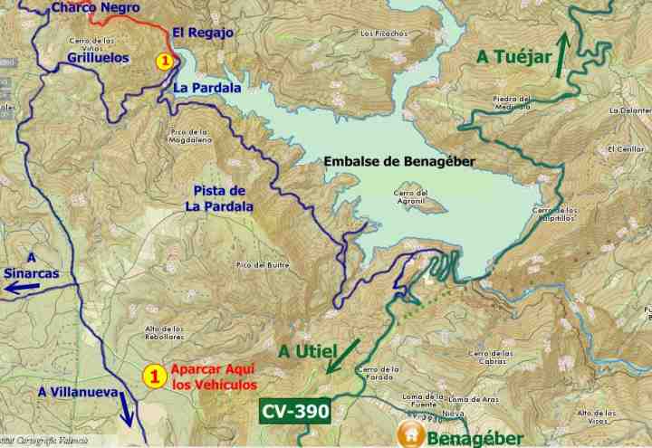 Mapa de General la Pista forestal de LA PARDALA